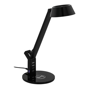 Eglo 99832 - LED stmievateľná dotyková stolná lampa s bezdrôtovým nabíjaním BANDERALO LED/4,8W/230V čierna