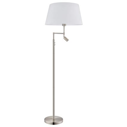 Eglo/Edi Light - LED Stojacia lampa SANTANDER 1xE27/11W/230V + LED/2,3W matný chróm