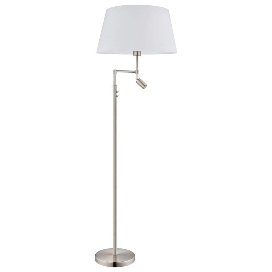Eglo/Edi Light - LED Stojacia lampa SANTANDER 1xE27/11W/230V + LED/2,3W matný chróm