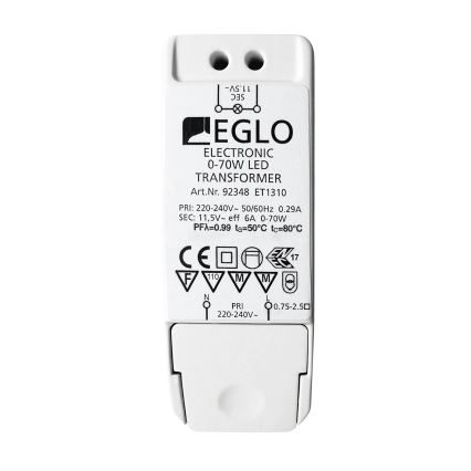 Eglo - Elektrický transformátor EINBAUSPOT 70W/230V/11,5V AC