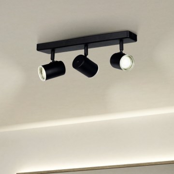 Eglo - Kúpeľňové bodové svietidlo 3xGU10/5W/230V IP44 čierne