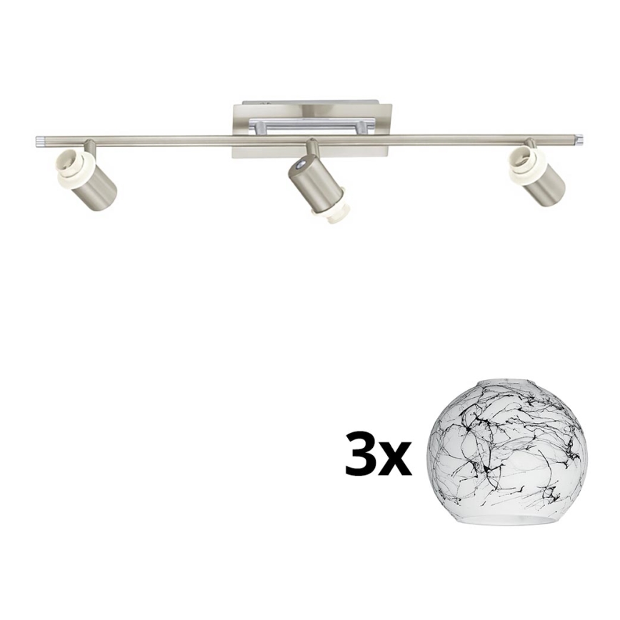 Eglo - LED Bodové svietidlo MY CHOICE 3xE14/40W/230V matný chróm/biela/čierna