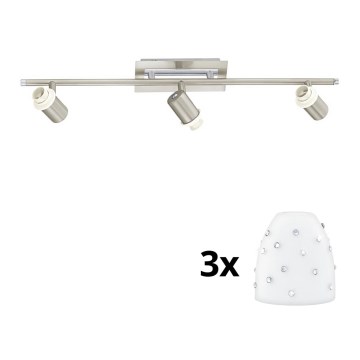 Eglo - LED Bodové svietidlo MY CHOICE 3xE14/40W/230V matný chróm/biela