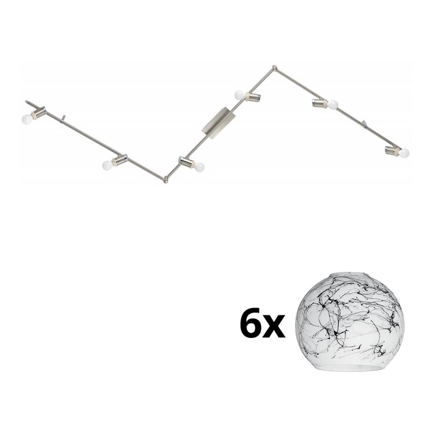 Eglo - LED Bodové svietidlo MY CHOICE 6xE14/4W/230V matný chróm/biela/čierna