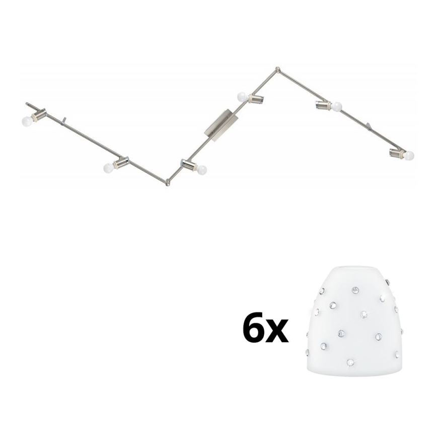 Eglo - LED Bodové svietidlo MY CHOICE 6xE14/4W/230V matný chróm/biela