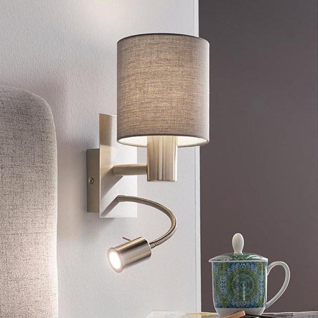 Eglo - LED Flexibilné svietidlo 1xE27/40W+LED/3,8W šedá