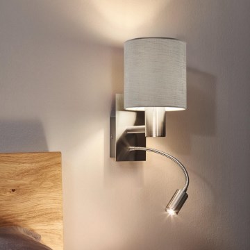 Eglo - LED Flexibilné svietidlo 1xE27/40W+LED/3,8W taupe