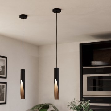 Eglo - LED Luster na lanku 1xGU10/4,5W/230V 3000K čierna/hnedá