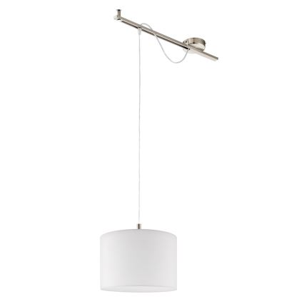 Eglo - LED  Luster na lanku CALCENA 1xE27/60W/230V matný chróm/biela
