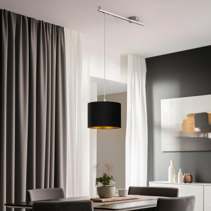 Eglo - LED  Luster na lanku CALCENA 1xE27/60W/230V chróm/čierna