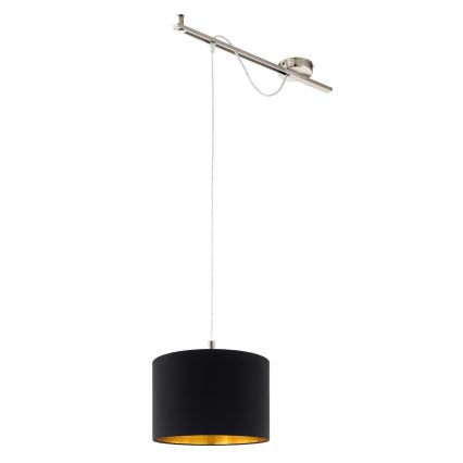 Eglo - LED  Luster na lanku CALCENA 1xE27/60W/230V chróm/čierna