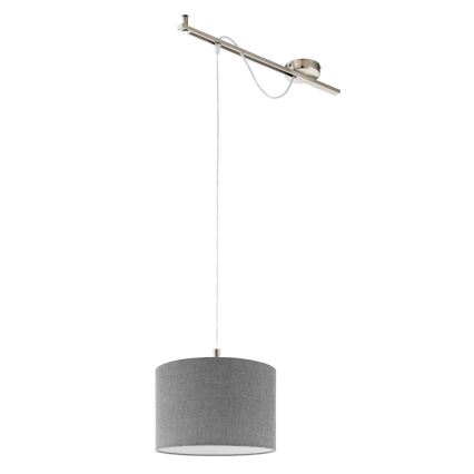 Eglo - LED  Luster na lanku CALCENA 1xE27/60W/230V chróm/šedá