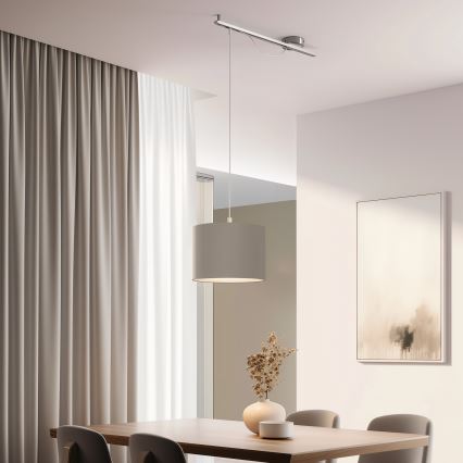 Eglo - LED  Luster na lanku CALCENA 1xE27/60W/230V chróm/taupe