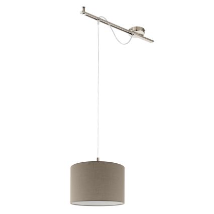 Eglo - LED  Luster na lanku CALCENA 1xE27/60W/230V chróm/taupe