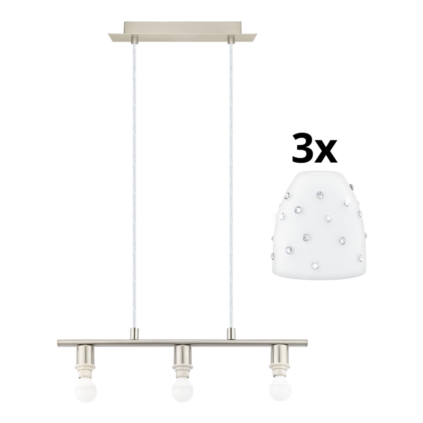 Eglo - LED Luster na lanku MY CHOICE 3xE14/4W/230V matný chróm/biela