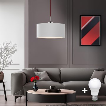 Eglo - LED  Luster na lanku TUNJA 1xE27/60W/230V biela