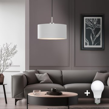 Eglo - LED  Luster na lanku TUNJA 1xE27/60W/230V biela