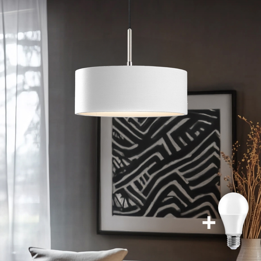 Eglo - LED  Luster na lanku TUNJA 1xE27/60W/230V biela