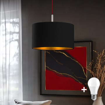 Eglo - LED  Luster na lanku TUNJA 1xE27/60W/230V čierna