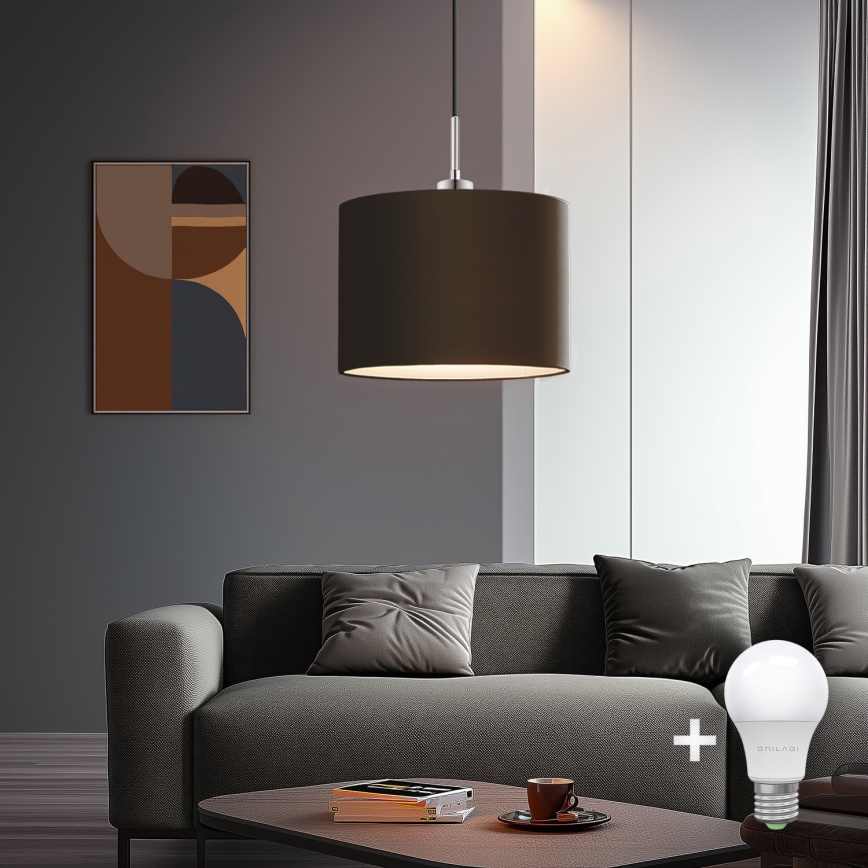 Eglo - LED  Luster na lanku TUNJA 1xE27/60W/230V hnedá