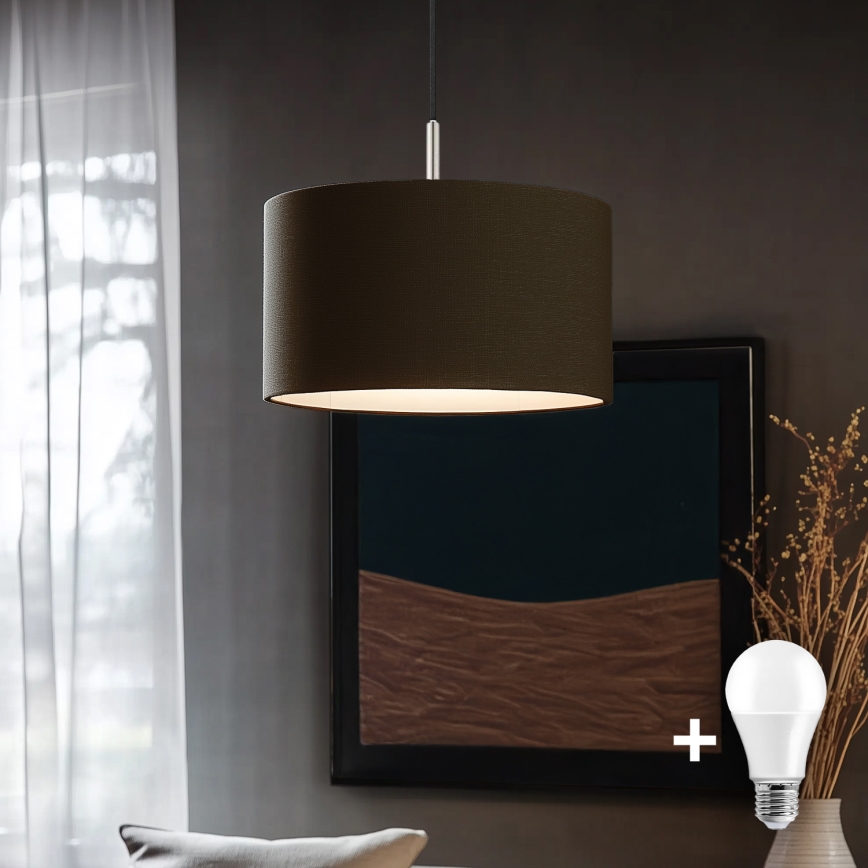 Eglo - LED  Luster na lanku TUNJA 1xE27/60W/230V hnedá