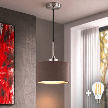 Eglo - LED luster na lanku TUNJA 1xE27/60W/230V pr. 20 cm hnedá/čierna