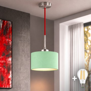 Eglo - LED luster na lanku TUNJA 1xE27/60W/230V priemer 20 cm zelená/červená