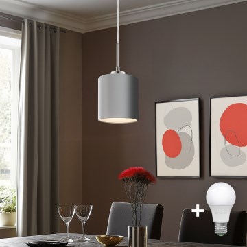 Eglo - LED Luster na lanku TUNJA 1xE27/60W/230V šedá
