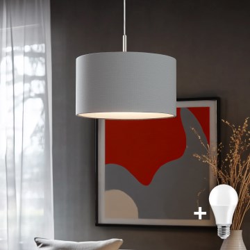 Eglo - LED Luster na lanku TUNJA 1xE27/60W/230V šedá