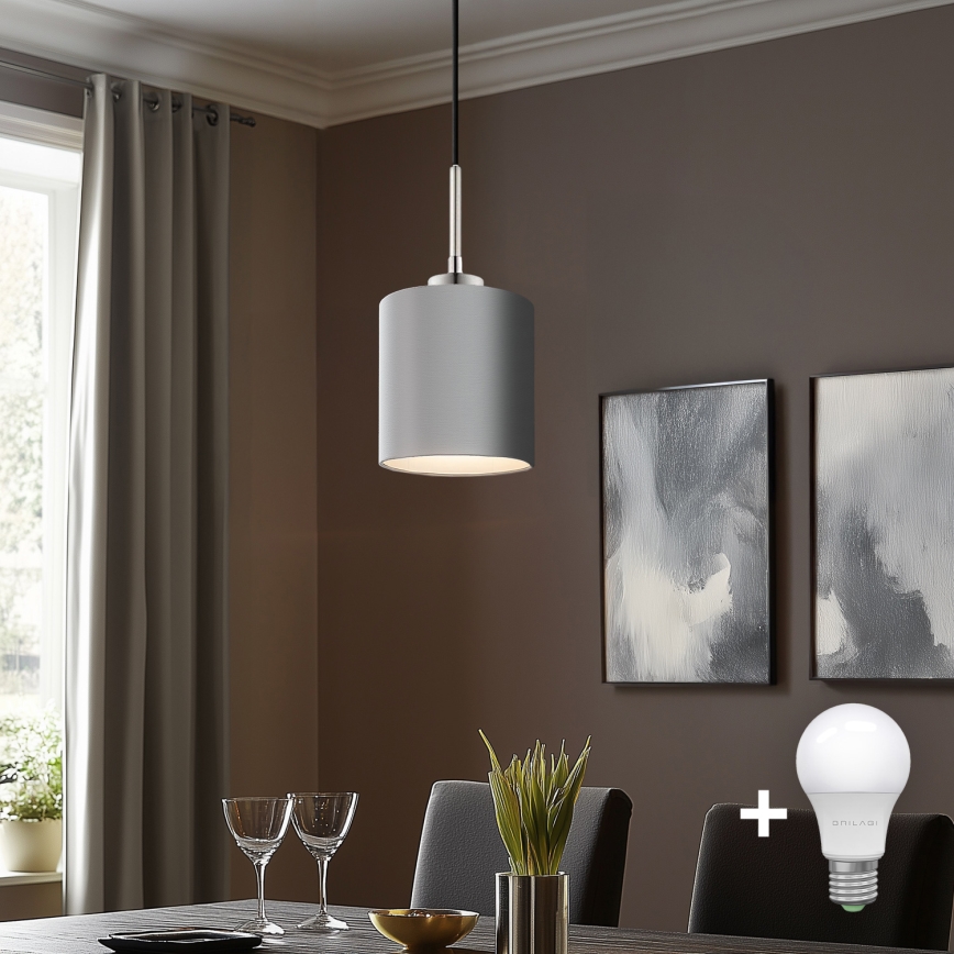 Eglo - LED  Luster na lanku TUNJA 1xE27/60W/230V šedá