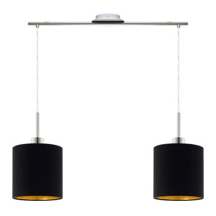 Eglo - LED  Luster na lanku TUNJA 2xE27/60W/230V čierna