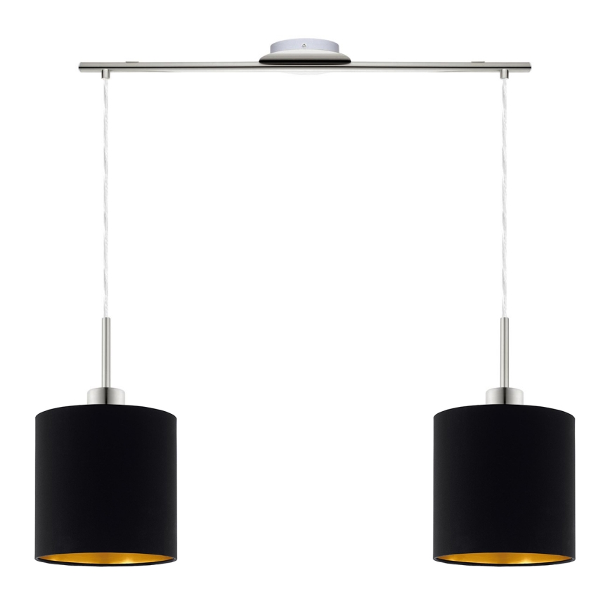 Eglo - LED  Luster na lanku TUNJA 2xE27/60W/230V čierna