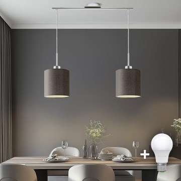 Eglo - LED  Luster na lanku TUNJA 2xE27/60W/230V hnedá