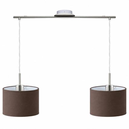 Eglo - LED luster na lanku TUNJA 2xE27/60W/230V matný chróm/hnedá