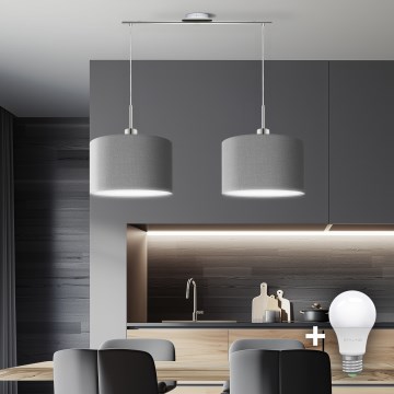 Eglo - LED  Luster na lanku TUNJA 2xE27/60W/230V šedá