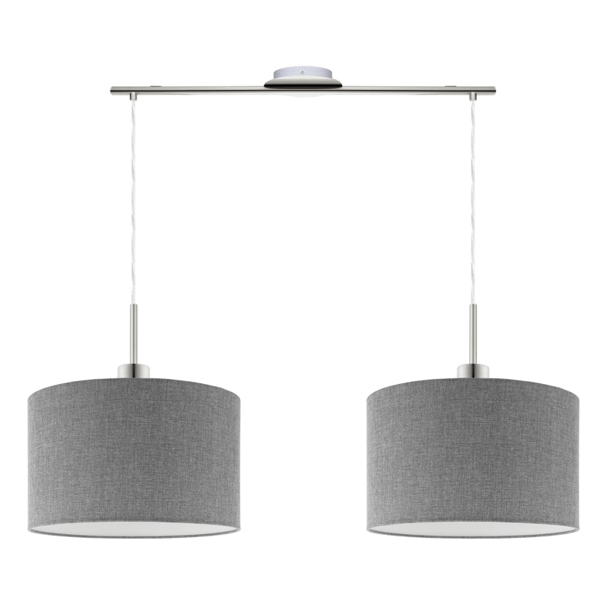 Eglo - LED  Luster na lanku TUNJA 2xE27/60W/230V šedá