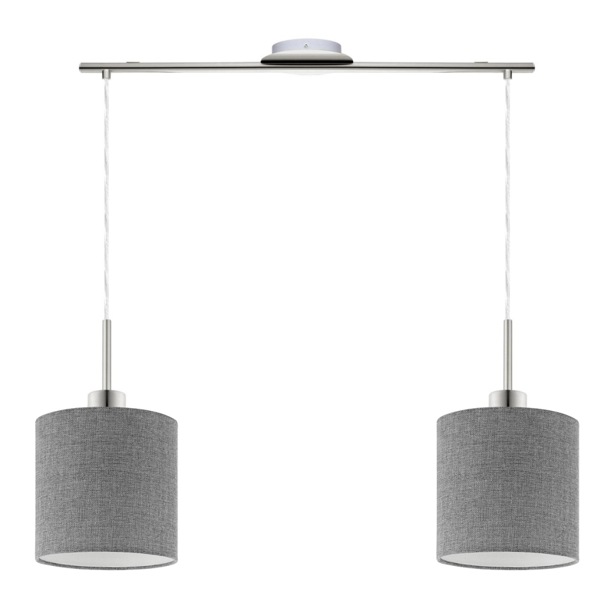Eglo - LED  Luster na lanku TUNJA 2xE27/60W/230V šedá