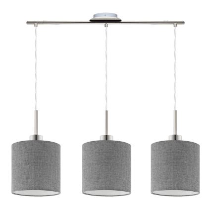Eglo - LED  Luster na lanku TUNJA 3xE27/60W/230V šedá