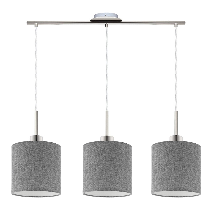 Eglo - LED  Luster na lanku TUNJA 3xE27/60W/230V šedá