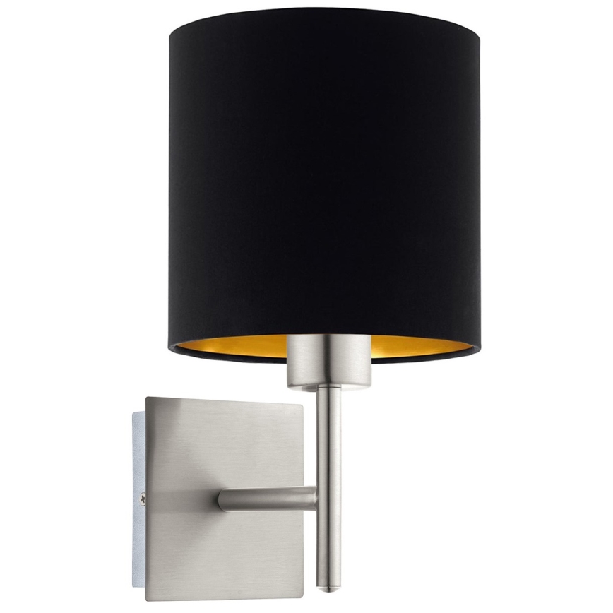 Eglo - LED  Nástenné svietidlo TUNJA 1xE27/60W/230V matný chróm/čierna