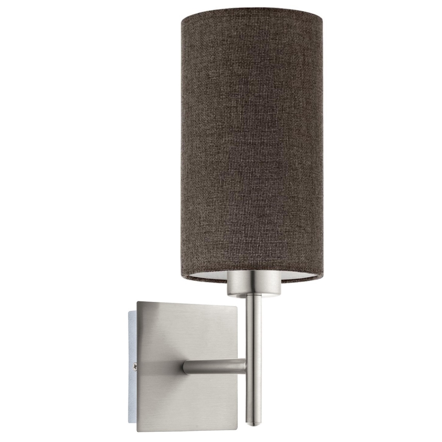 Eglo - LED  Nástenné svietidlo TUNJA 1xE27/60W/230V matný chróm/hnedá