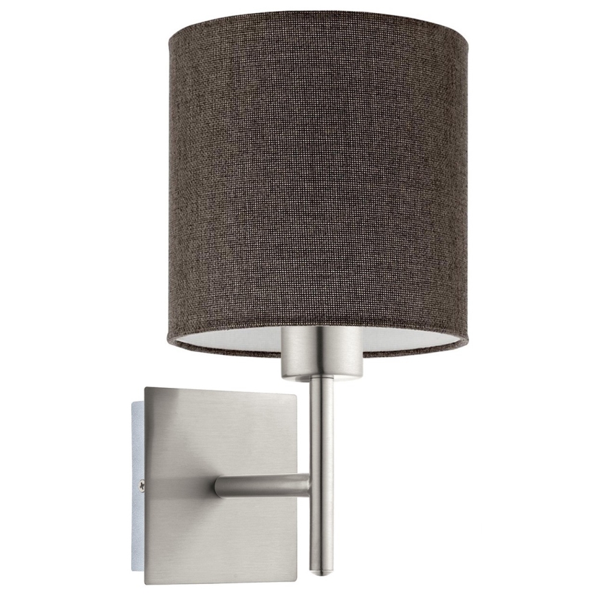 Eglo - LED  Nástenné svietidlo TUNJA 1xE27/60W/230V matný chróm/hnedá