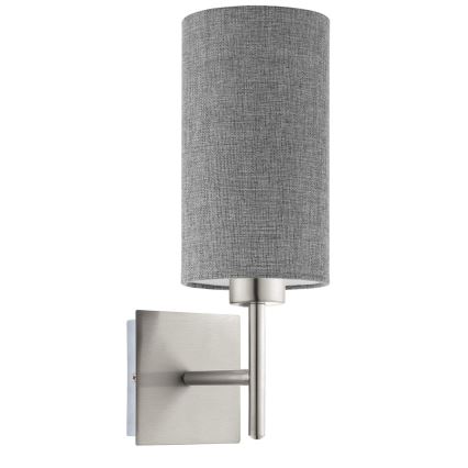 Eglo - LED  Nástenné svietidlo TUNJA 1xE27/60W/230V matný chróm/šedá