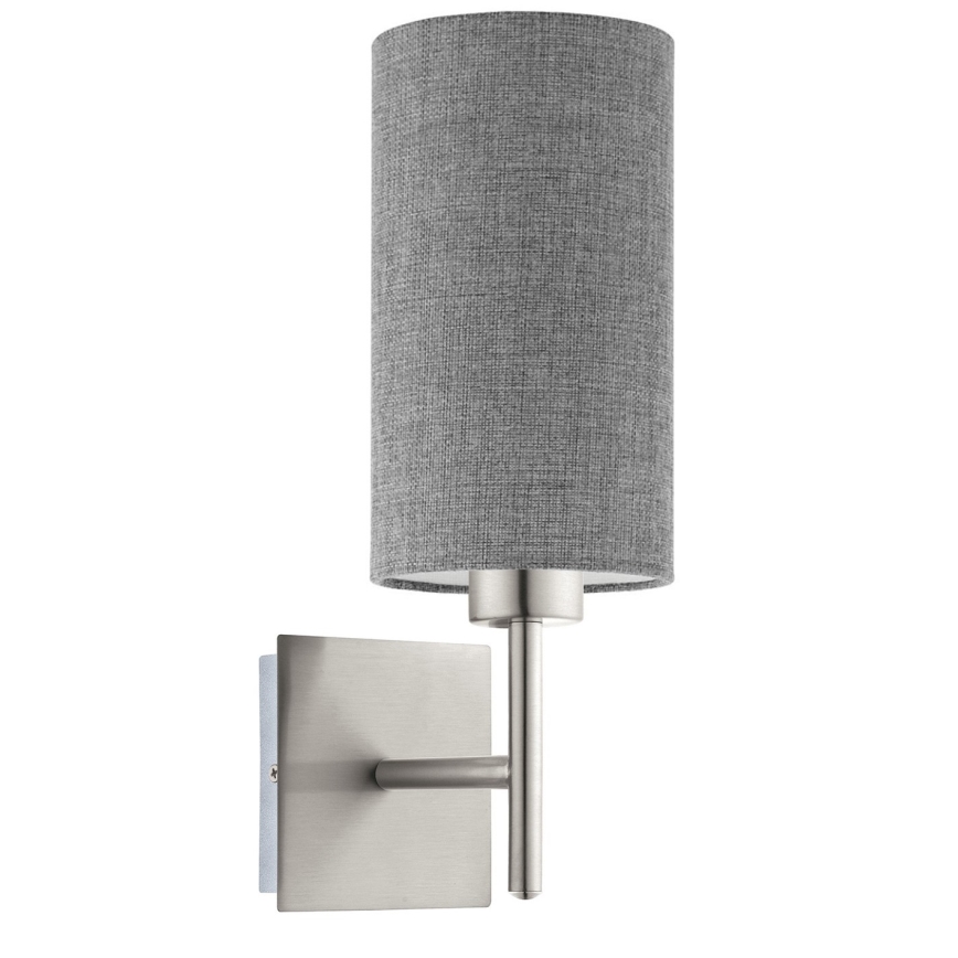 Eglo - LED  Nástenné svietidlo TUNJA 1xE27/60W/230V matný chróm/šedá