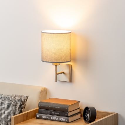 Eglo - LED  Nástenné svietidlo TUNJA 1xE27/60W/230V matný chróm/šedá