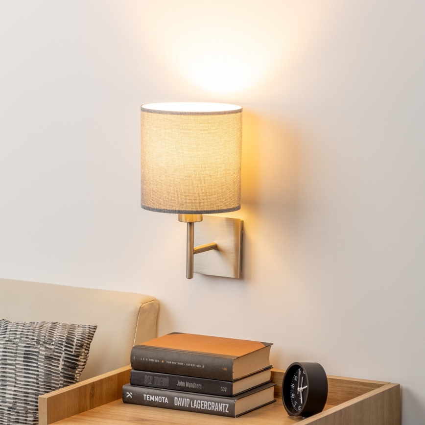 Eglo - LED  Nástenné svietidlo TUNJA 1xE27/60W/230V matný chróm/šedá