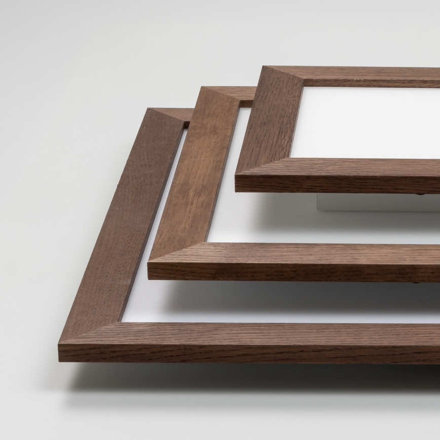 Eglo - LED povrchový panel SALOBRENA WOOD LED/31W/230V 64x64 cm tmavohnedý