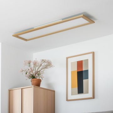 Eglo - LED Prisadený panel SALOBRENA-RW WOOD LED/34W/230V 2700/4000K 124x34 cm hnedá