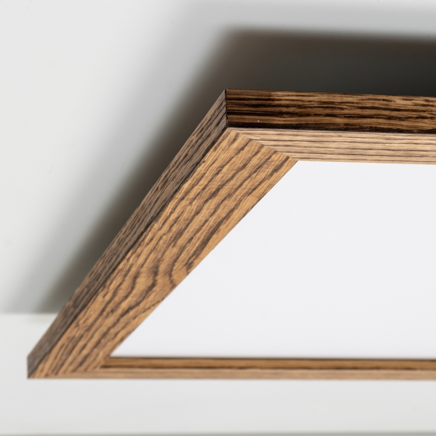 Eglo - LED RGB Stmievateľný prisadený panel SALOBRENA-C WOOD LED/30,5W/230V 2700-6500K 64x64 cm hnedá + diaľkové ovládanie