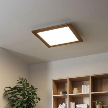Eglo - LED RGB Stmievateľný prisadený panel SALOBRENA-C WOOD LED/24W/230V 2700-6500K 49,5x49,5 cm hnedá + diaľkové ovládanie